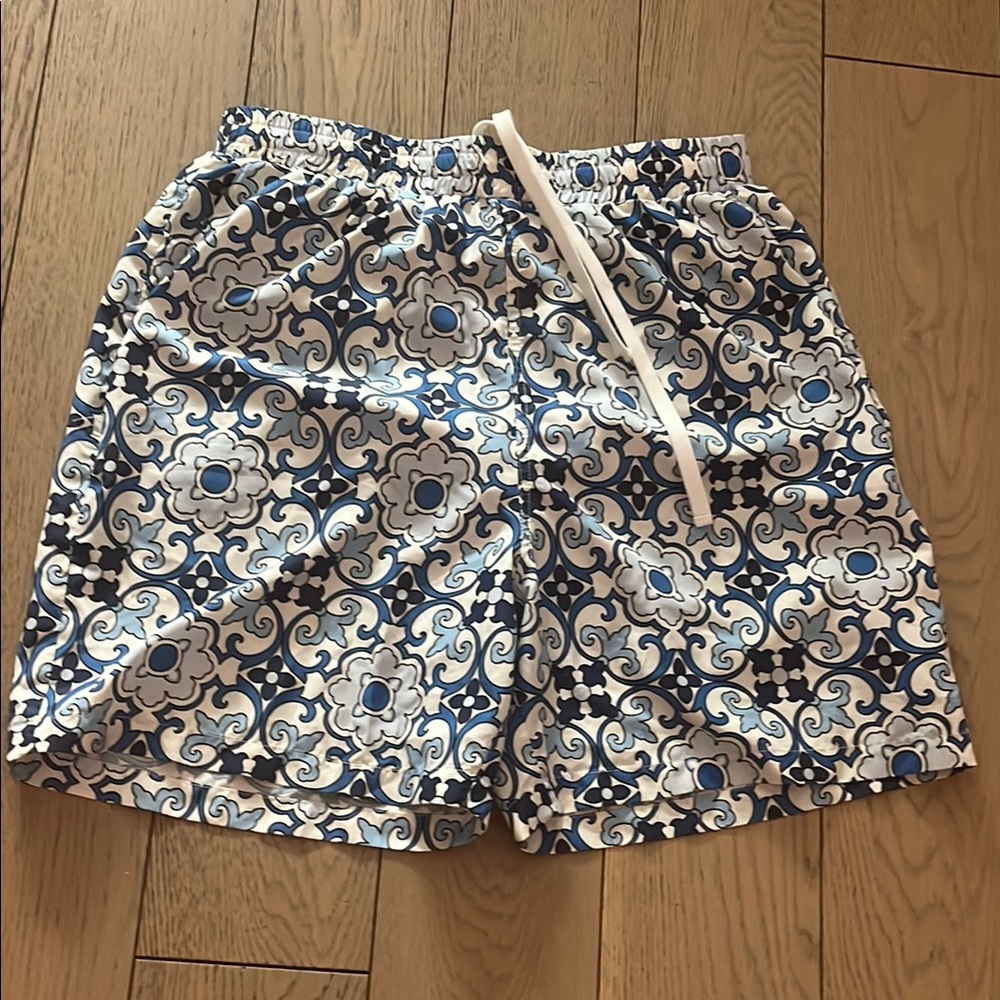 Stylish Drole De Monsieur Blue Patterned Swim Shorts